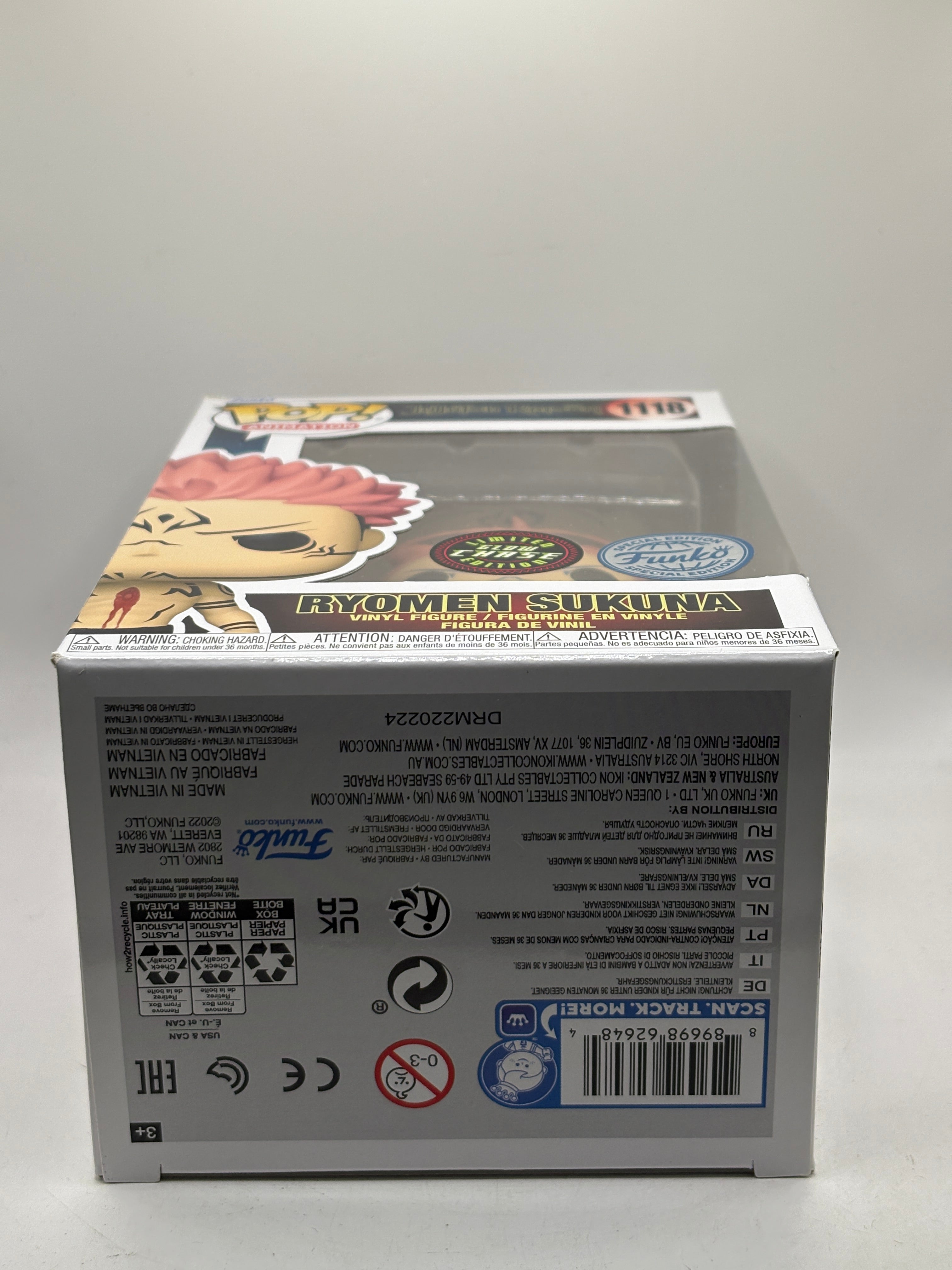 Funko POP! Animation Jujutsu Kaisen #1118 Ryomen Sukuna Limited Glow Chase FRENLY BRICKS - Open 7 Days